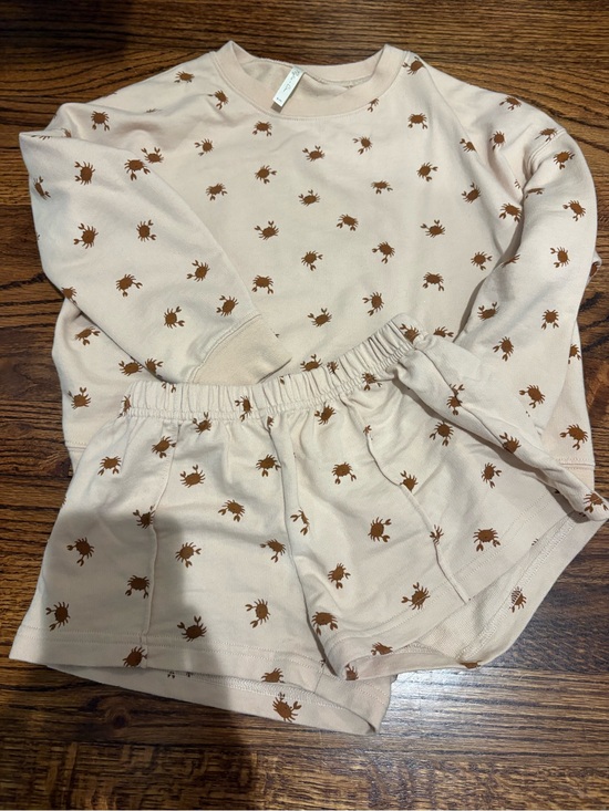 Rylee + Cru Other - Beige Crab Terry Short Set